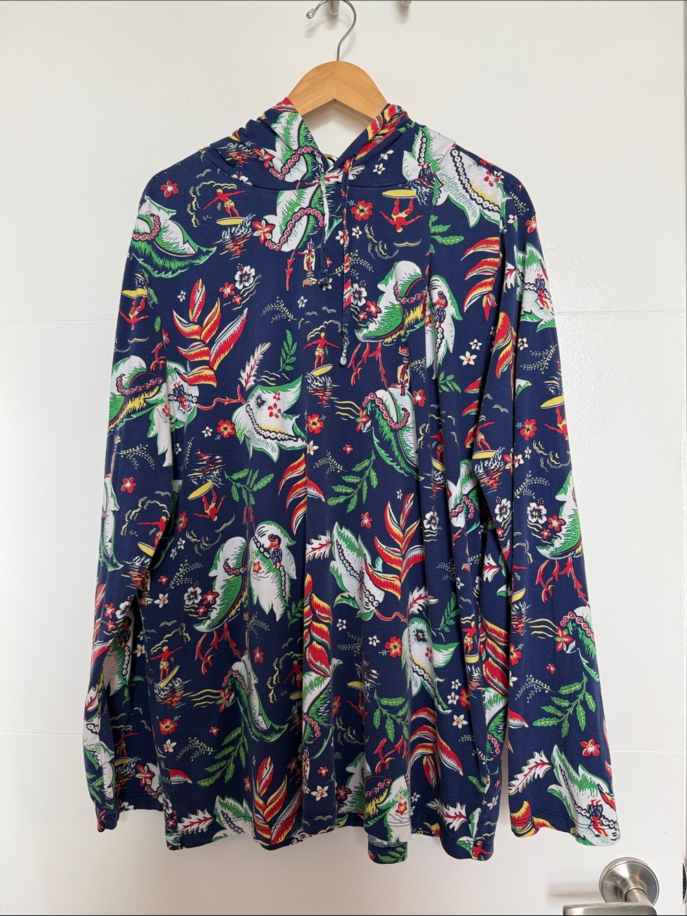 Polo by Ralph Lauren Navy Floral Print Hooded Shirt
